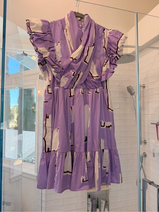 CROSBY by Mollie Burch Dresses & Skirts - CROSBY by Mollie Burch Lavender Abstract Ruffle Mini Dress